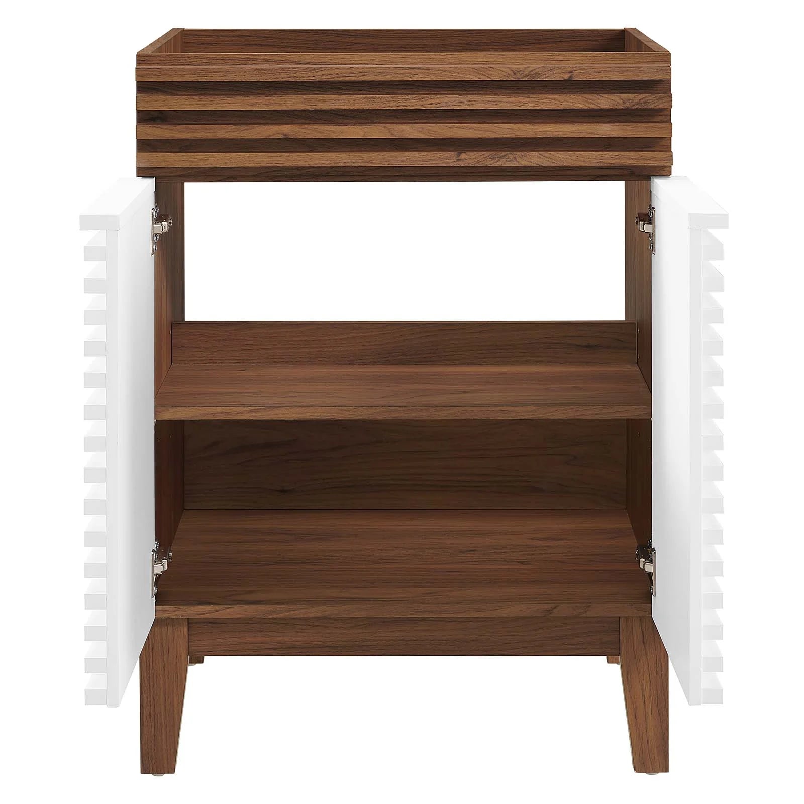 Modway Render Bathroom Vanity Cabinet (Sink Basin Not Included) in White Walnut