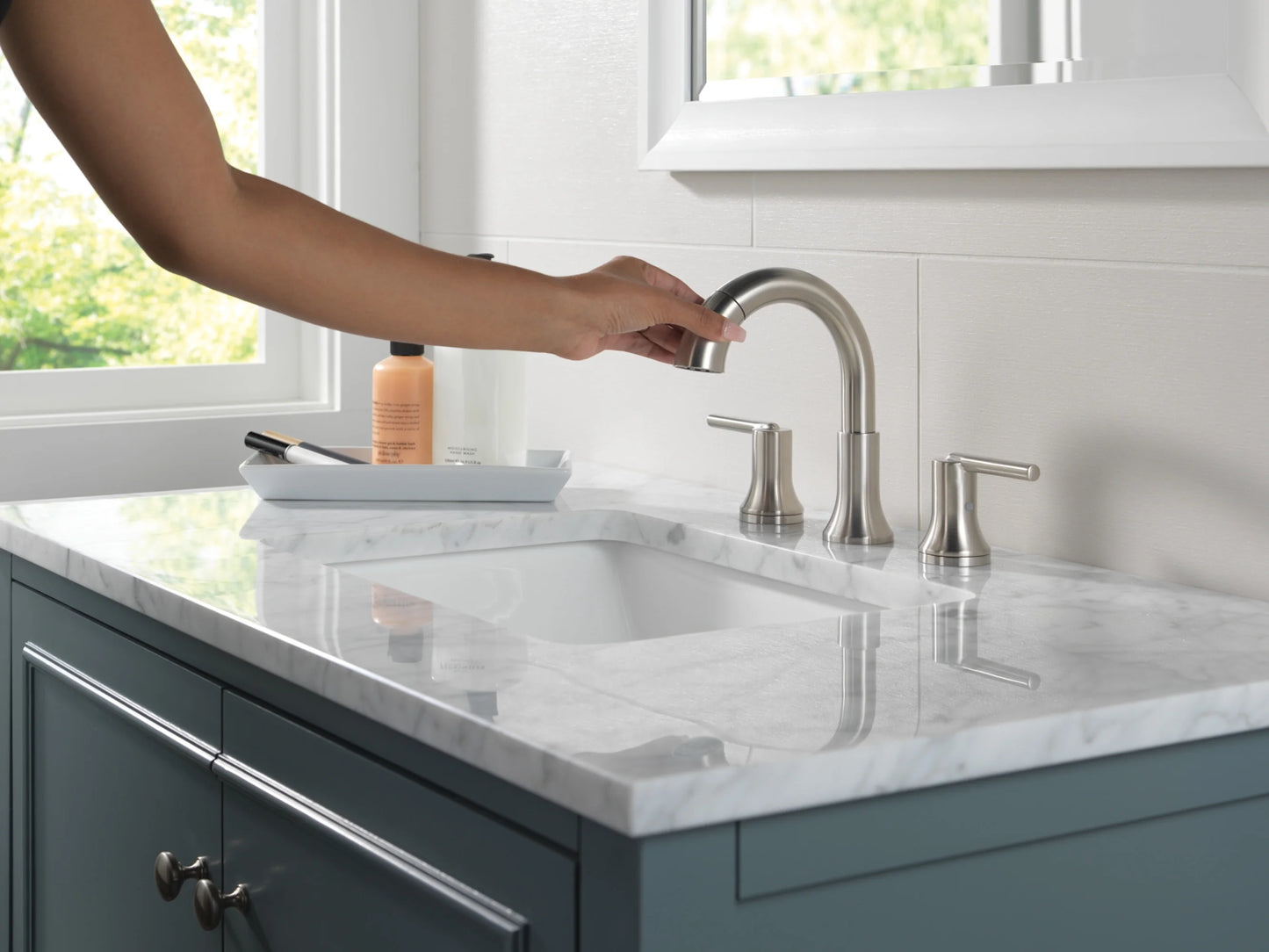 Delta 3559-Pd-Dst Trinsic 1.2 GPM Widespread Bathroom Faucet - Chrome