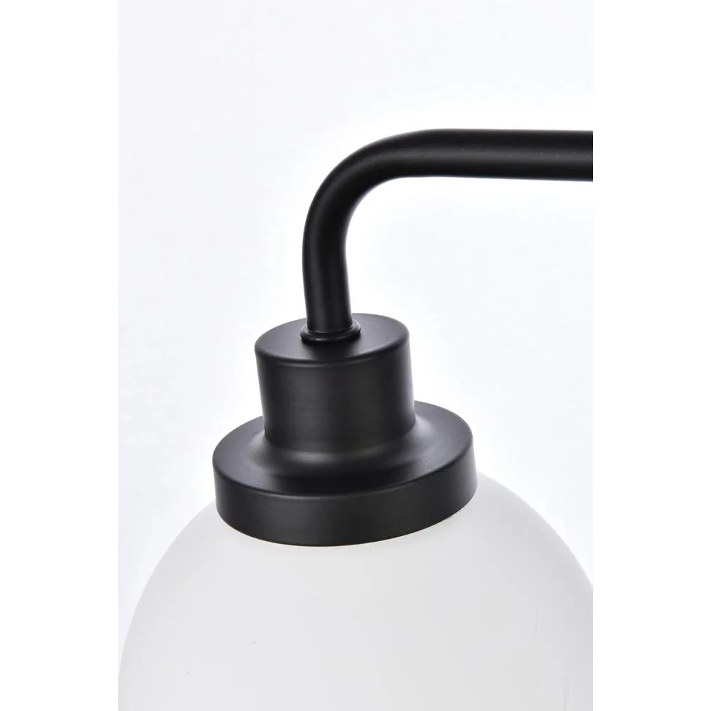 Living District Hanson 2 lights bath sconce in black with frosted shade
