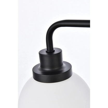 Living District Hanson 2 lights bath sconce in black with frosted shade