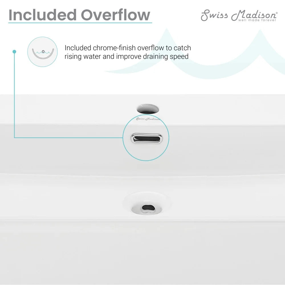 Claire 40" Rectangle Wall-Mount Bathroom Sink