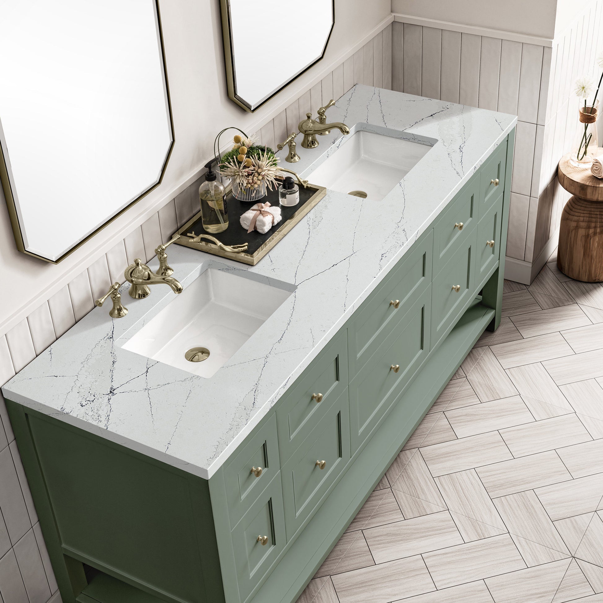 Breckenridge 72' Bathroom Vanity in Smokey Celadon by James Martin Vanities