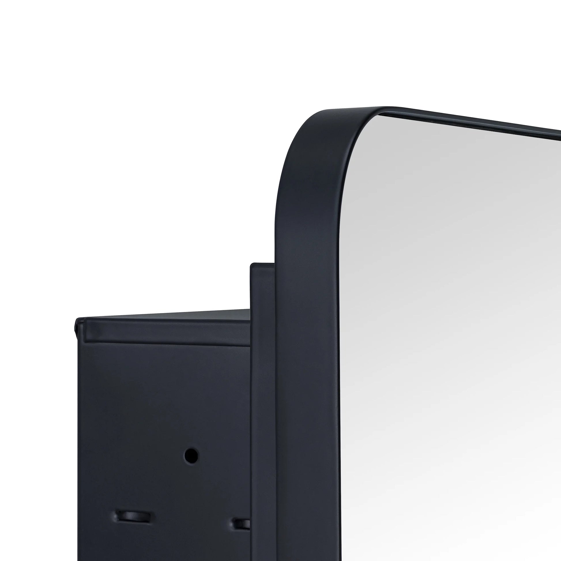 TEHOME Black Rectangle Recessed Bathroom Medicine Cabinet with Mirror Stainless Steel Metal Framed Rounded Rectangular Bathroom Cabinet with Mirror 16x24''