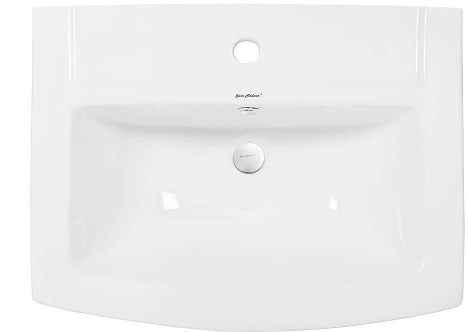 Sublime Pedestal Bathroom Sink Square Single Faucet Hole