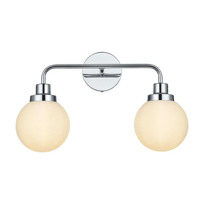 Living District Hanson 2 lights bath sconce in black with frosted shade