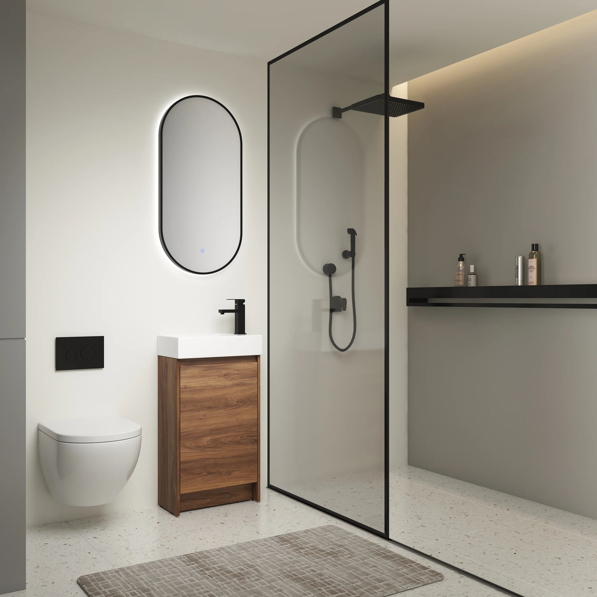 M optimized 18" Bathroom Vanity with Sink Freestanding Vanity Storage Cabinet with Soft Closing Doors Adjustable Shelf for Bathroom