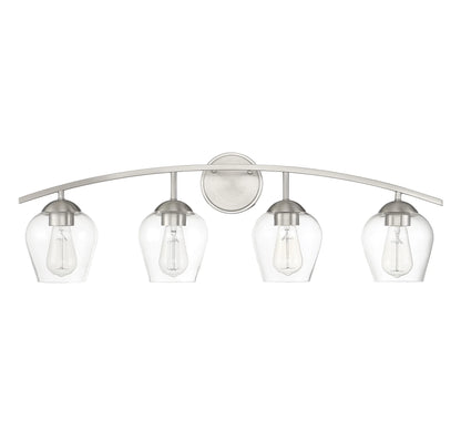 Trade Winds Lighting 4-Light Bathroom Vanity Light In Brushed Nickel