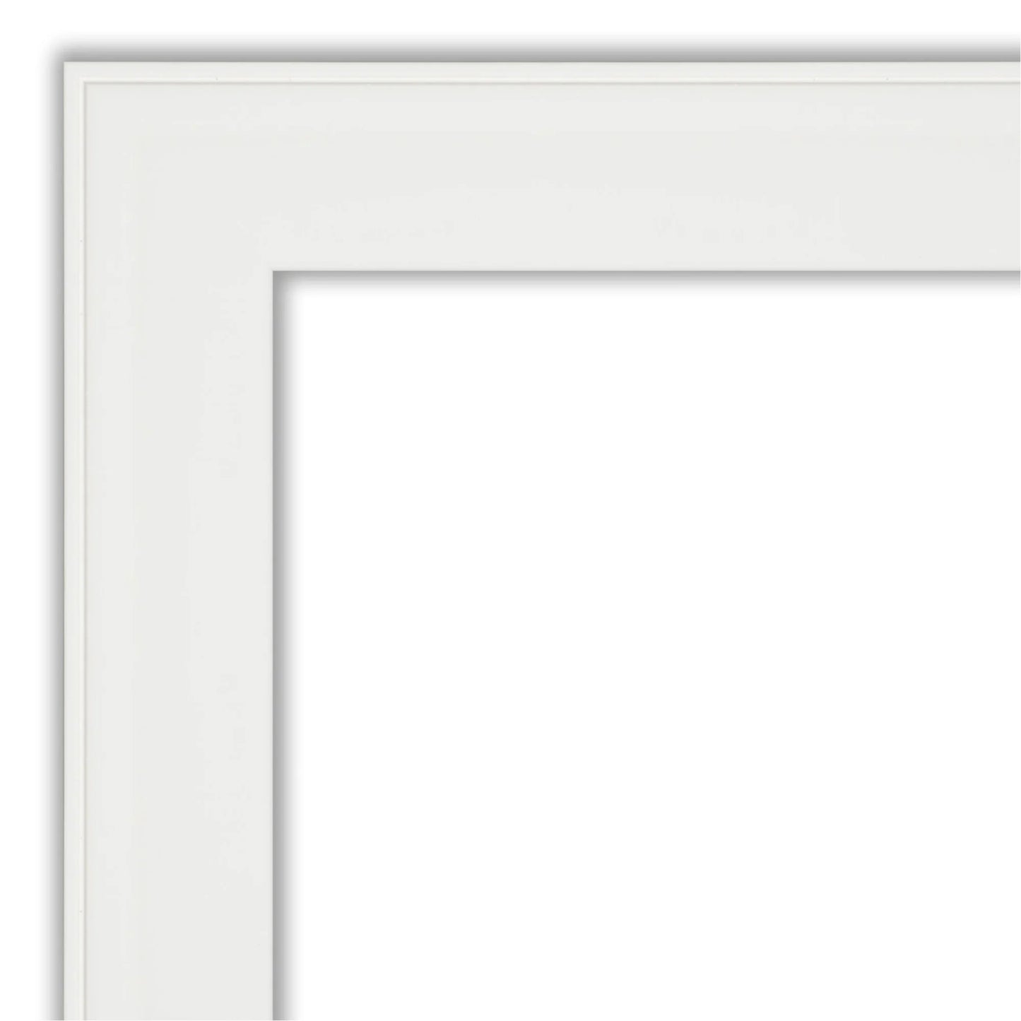 Vanity White Narrow Beveled Wood Bathroom Wall Mirror