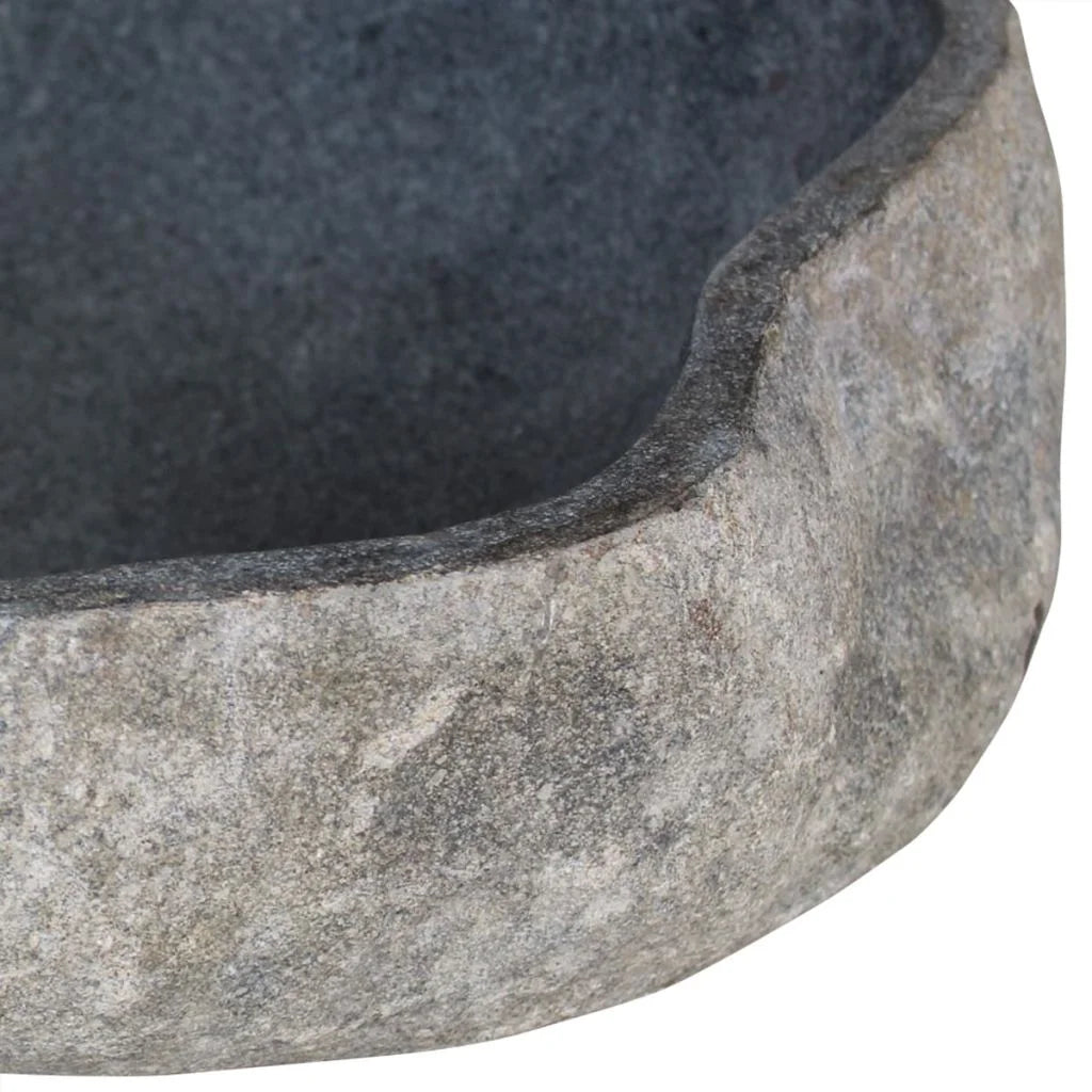 vidaXL Bathroom Basin, Naturally Varied Shape and Color Tone, (17.7"-20.9")x(13.4"-16.1")x4.5"