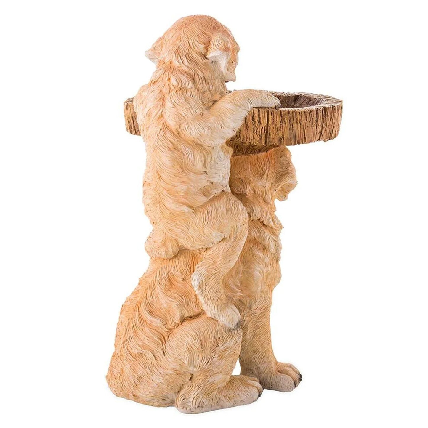 xiuh resin dog birdbath polyresin antique garden bird bath for home garden yard yellow