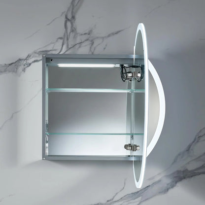 Blossom Regulus 32" LED Medicine Cabinet| Right Hinge| Bathroom Lighted Round Mirror Storage| Defog