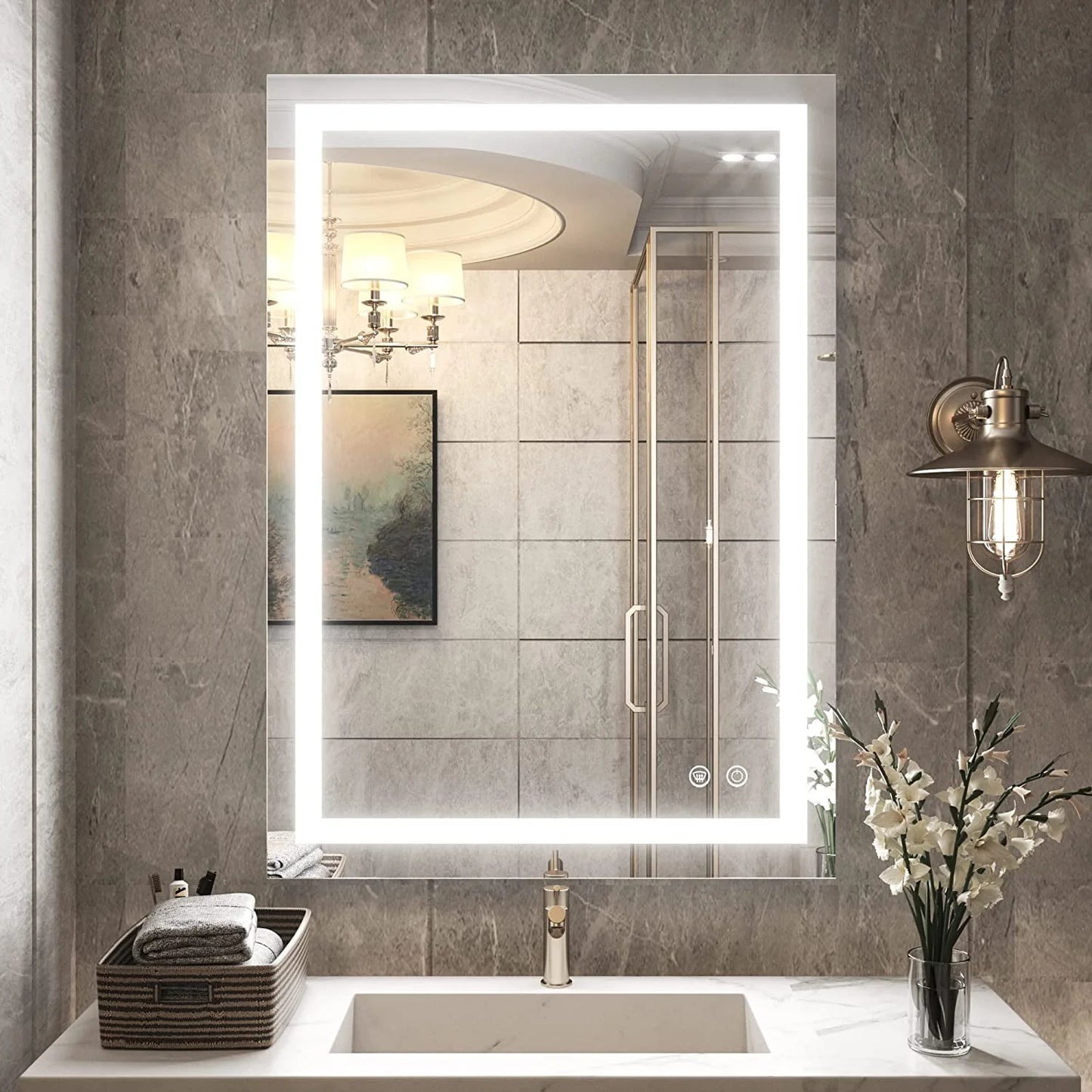 30 x 36 Bathroom LED Mirror Vanity Mirror with Lights,Dimmable ,Anti-Fog,Makeup Wall Mounted Modern Lighted Mirror