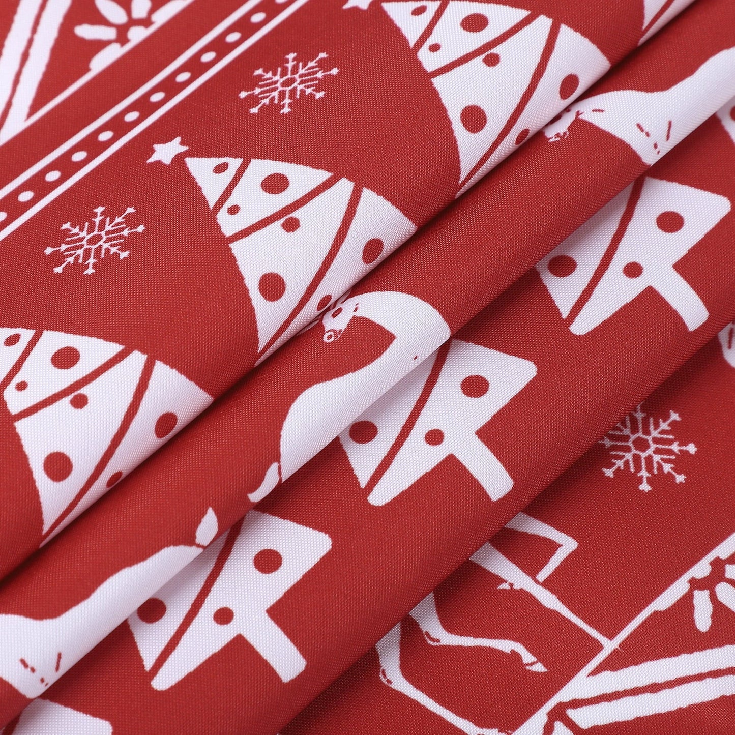 ZACOO 26"Wx24"L Red Christmas Kitchen Curtains Xmas Tree and Deer Pattern Bathroom Window Curtain Boho Style Half Window Curtains Light Filtering, Set of 2