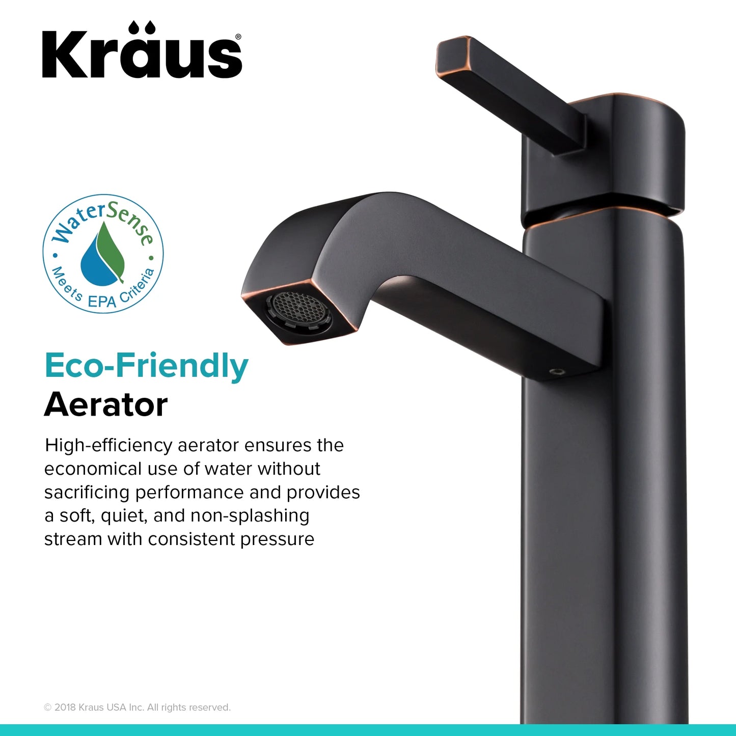 KRAUS Ramus Tall Vessel Bathroom Faucet, Oil Rubbed Bronze Finish