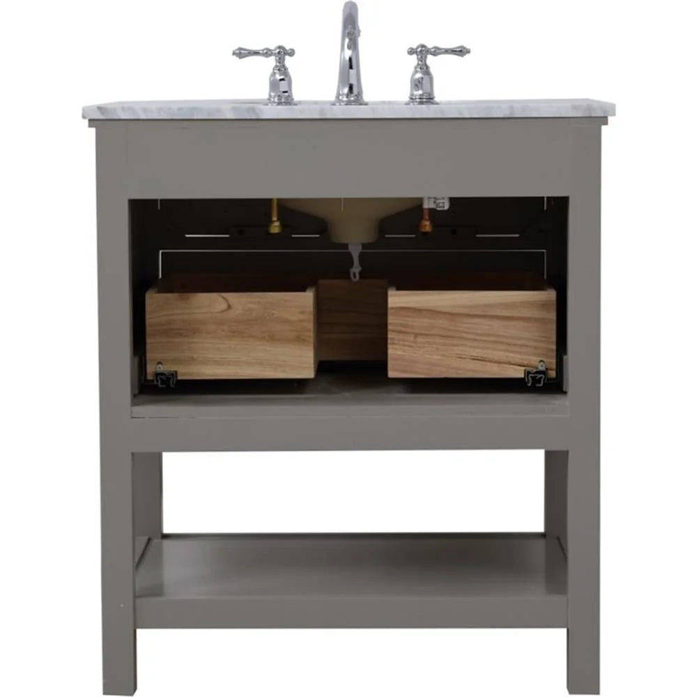 30 in. single bathroom vanity set in Grey