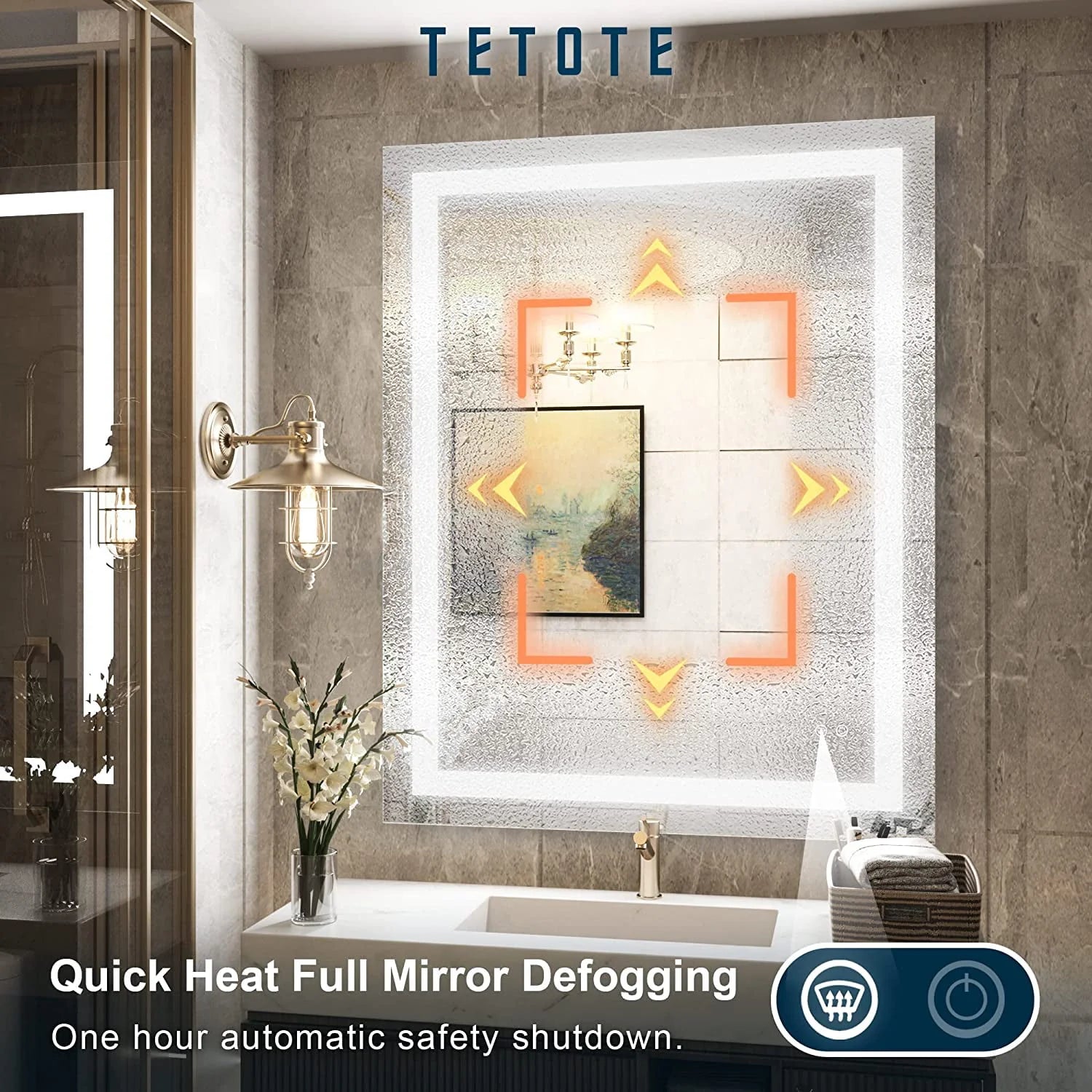 30 x 36 Bathroom LED Mirror Vanity Mirror with Lights,Dimmable ,Anti-Fog,Makeup Wall Mounted Modern Lighted Mirror