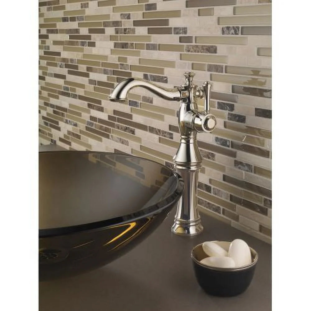 Delta Cassidy Single Handle Vessel Bathroom Faucet, Polished Nickel