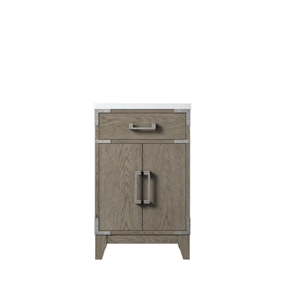 Laurel 20 in W x 18 in D Grey Oak Single Bath Vanity and Acrylic Top