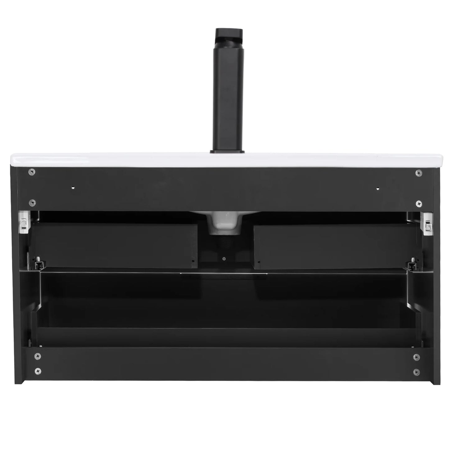 Eclife 36" Modern Bathroom Vanity Sink Combo with Ceramic Top, Faucet, Floating Cabinet