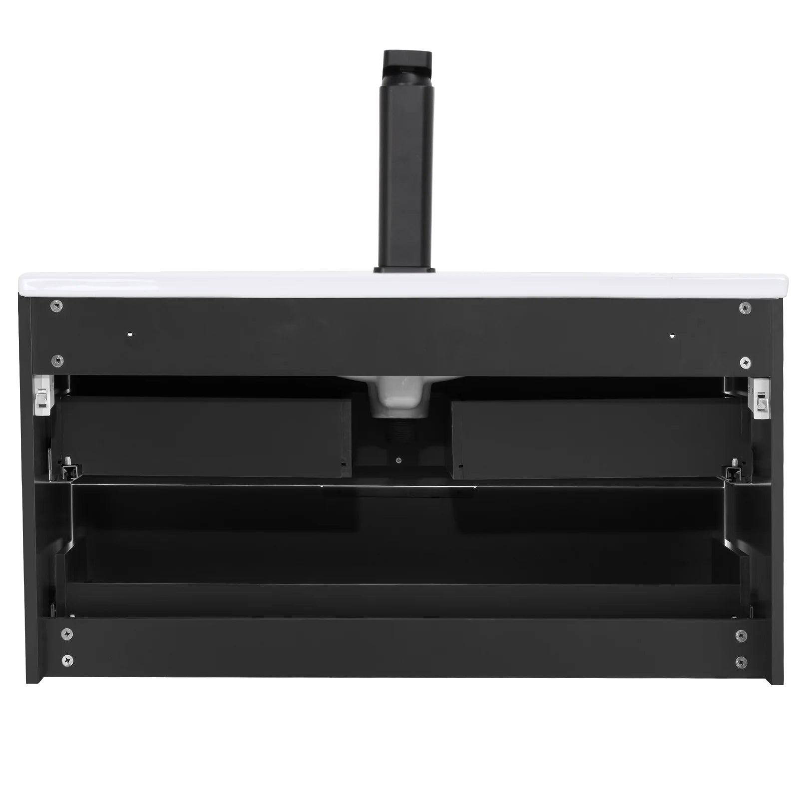 Eclife 36" Modern Bathroom Vanity Sink Combo with Ceramic Top, Faucet, Floating Cabinet