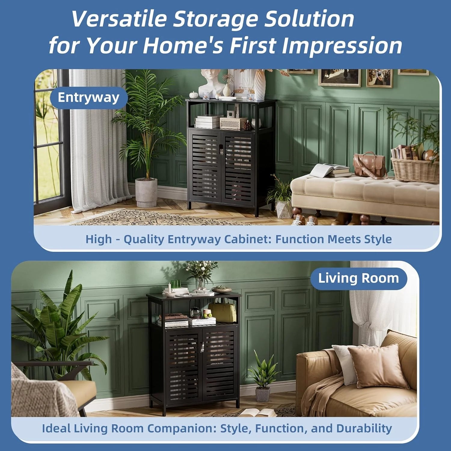Bathroom Cabinet Freestanding, Bamboo Storage Cabinet 4-Tier Floor Cupboard with Door and Shelf for Bathroom, Kitchen, Hallway, Natural