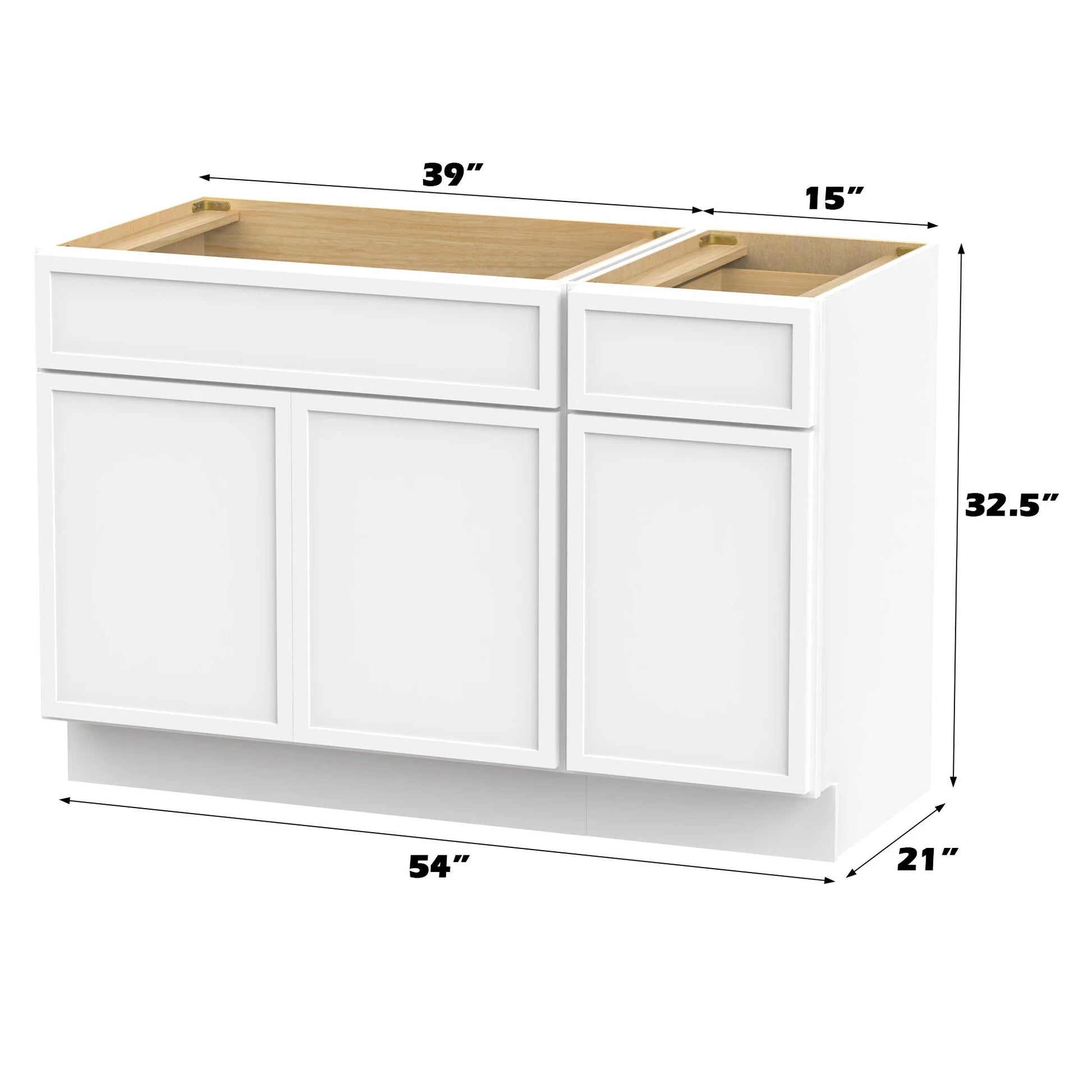 51" Freestanding Bathroom Vanity Cabinet without Top in Sea Green