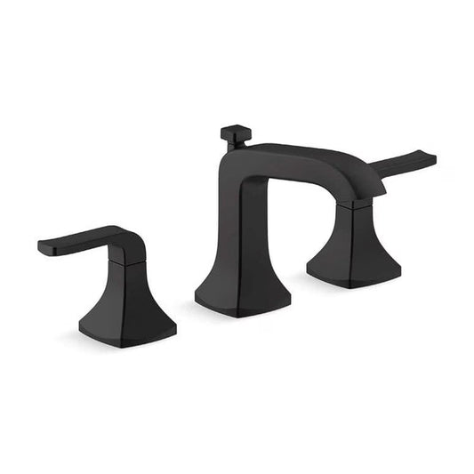 KOHLER Rubicon 8 in. Widespread 2-Handle Bathroom Faucet in Matte Black (Valve Included)