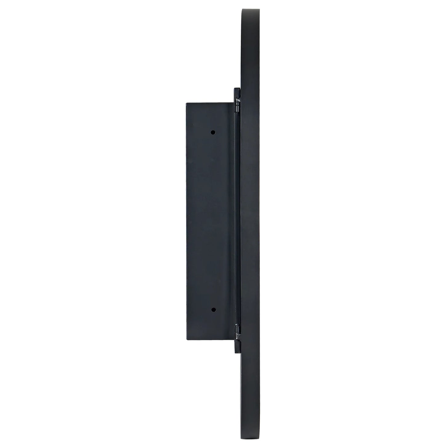 Soges Oval Bathroom Mirror Cabinet Medicine Cabinet Iron Frame with 2 Adjustable Shelves, Recess or Surface Mounted Installation, 34" x 20", Black