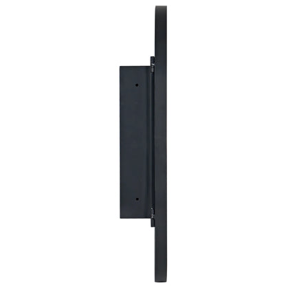 Soges Oval Bathroom Mirror Cabinet Medicine Cabinet Iron Frame with 2 Adjustable Shelves, Recess or Surface Mounted Installation, 34" x 20", Black