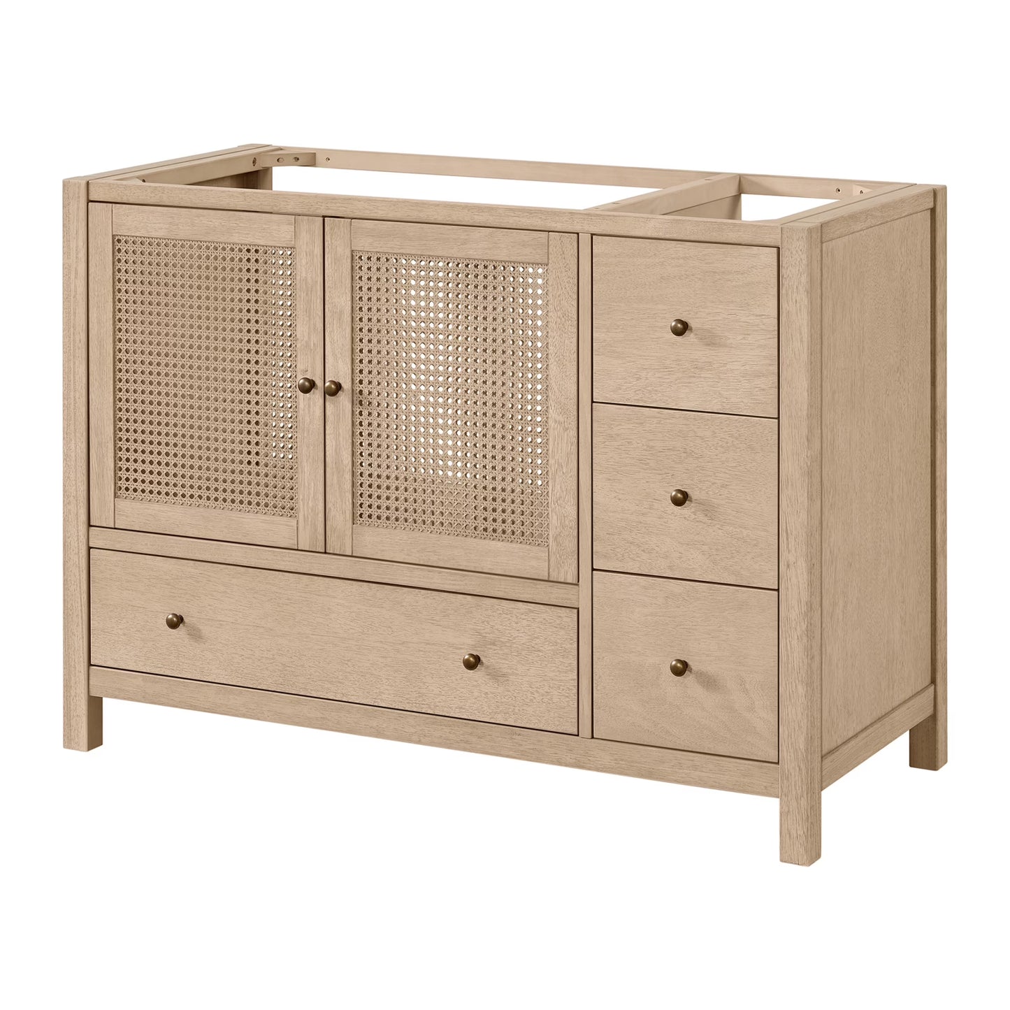 Alaterre Furniture Lucca 48 Inch Bathroom Vanity Without Sink (Natural)