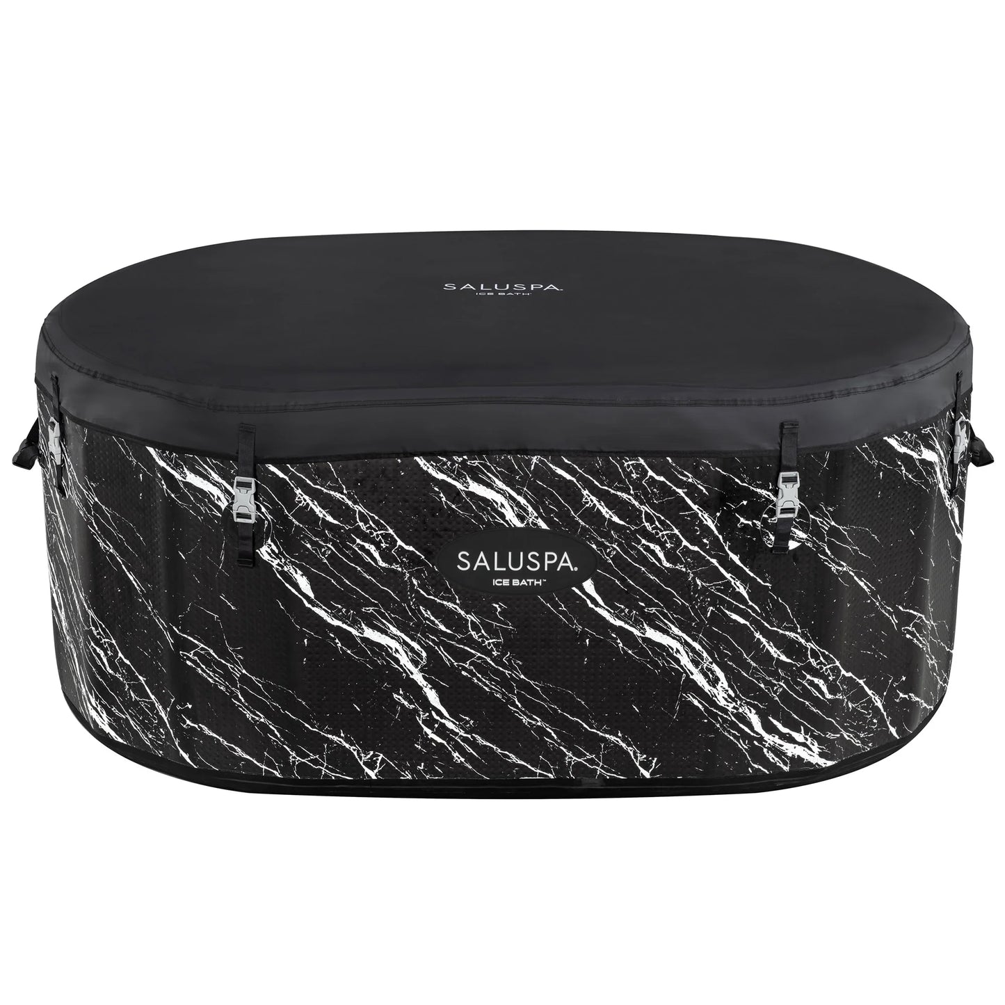 SaluSpa: Glacial Dip - Cold Plunge Inflatable Tub - 60x36x28", Black Marble, Ice Bath, FortiFiber, Polar Shield Year Round Use, Cover & Storage Bag
