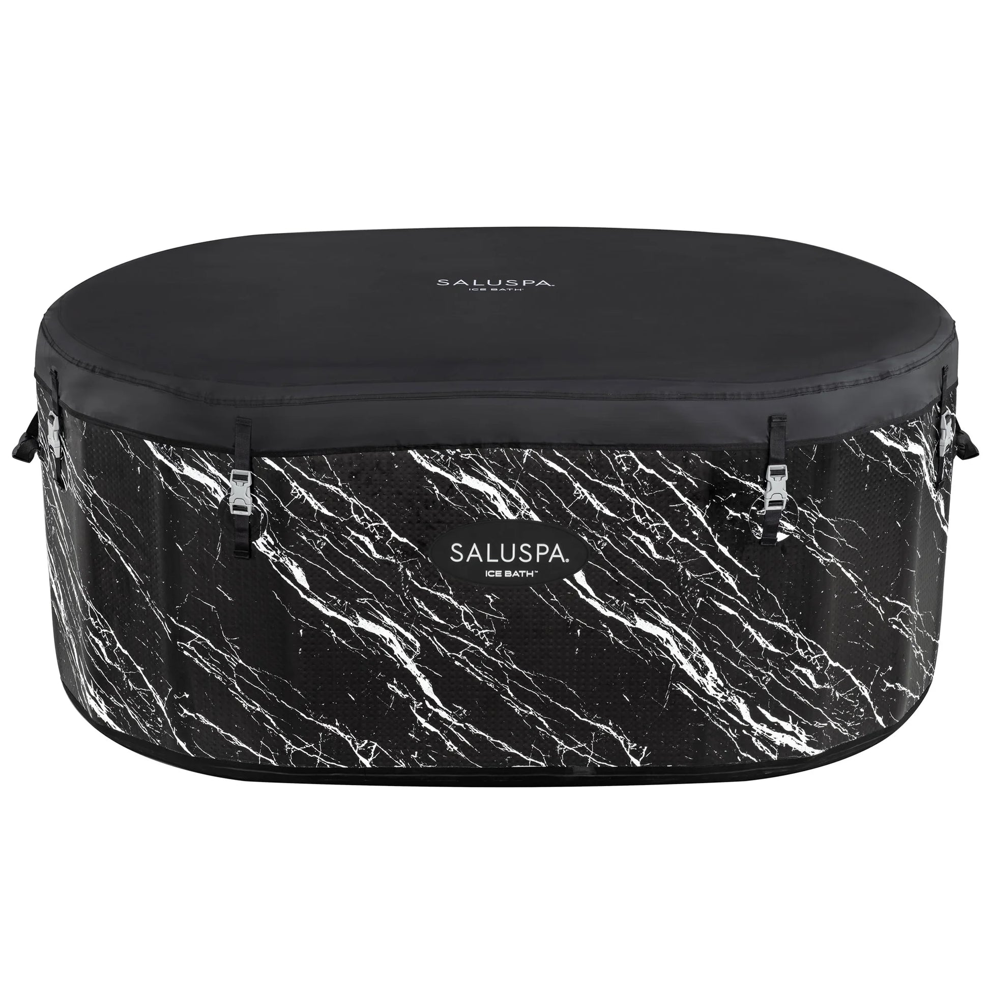 SaluSpa: Glacial Dip - Cold Plunge Inflatable Tub - 60x36x28", Black Marble, Ice Bath, FortiFiber, Polar Shield Year Round Use, Cover & Storage Bag