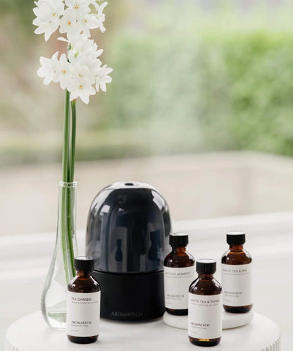 AromaTech AromaDream Scent Diffuser for Essential Oil Blends & Fragrances a?? Cold-Air Diffusion Scent Machine w/Bluetooth for Home, Bathroom, Bedroom, Boutiques, Spa a?? Nebulizing Diffusion System