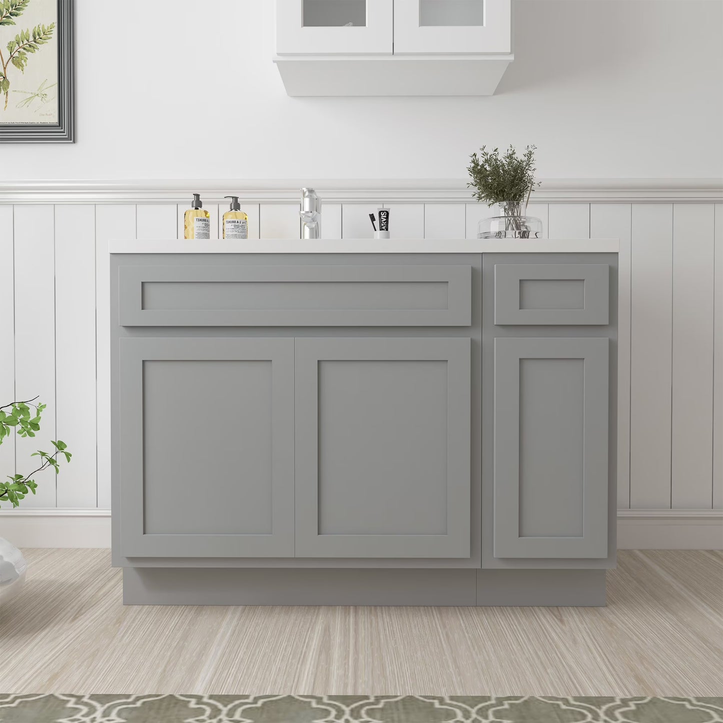 45 in. W x 21 in. D x 32.5 in. H Bath Vanity Cabinet without Top in Brown