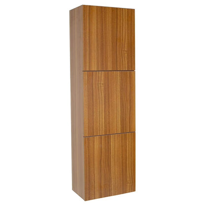 Fresca White Bathroom Linen Side Cabinet w/ 3 Large Storage Areas