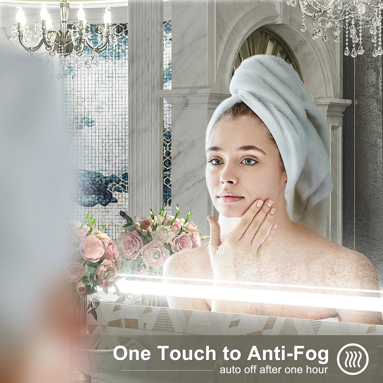 Frameless Frontlit LED Anti-fog Bathroom Vanity Mirror 96x36 inch