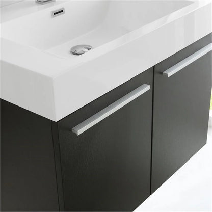 Vista 30"Black Wall Hung Bathroom Vanity & Medicine Cabinet
