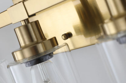 5-Light Vanity Light with Clear Glass Shades, Golden Iron Wall Fixture for Bathroom and Dressing Table, (No Bulbs)
