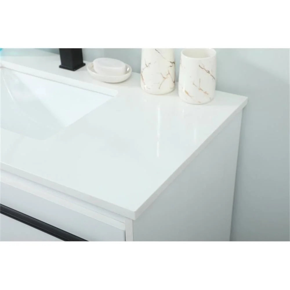 36 inch single bathroom vanity in white