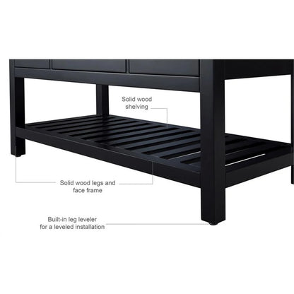 Ancerre Designs Elizabeth 48" Wood Bathroom Vanity Set in Black Onyx