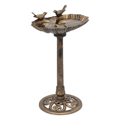 Magshion 28" Outdoor Garden Pedestal Bird Bath with Solar Pumb, for Patio Backyard Décor, Bronze