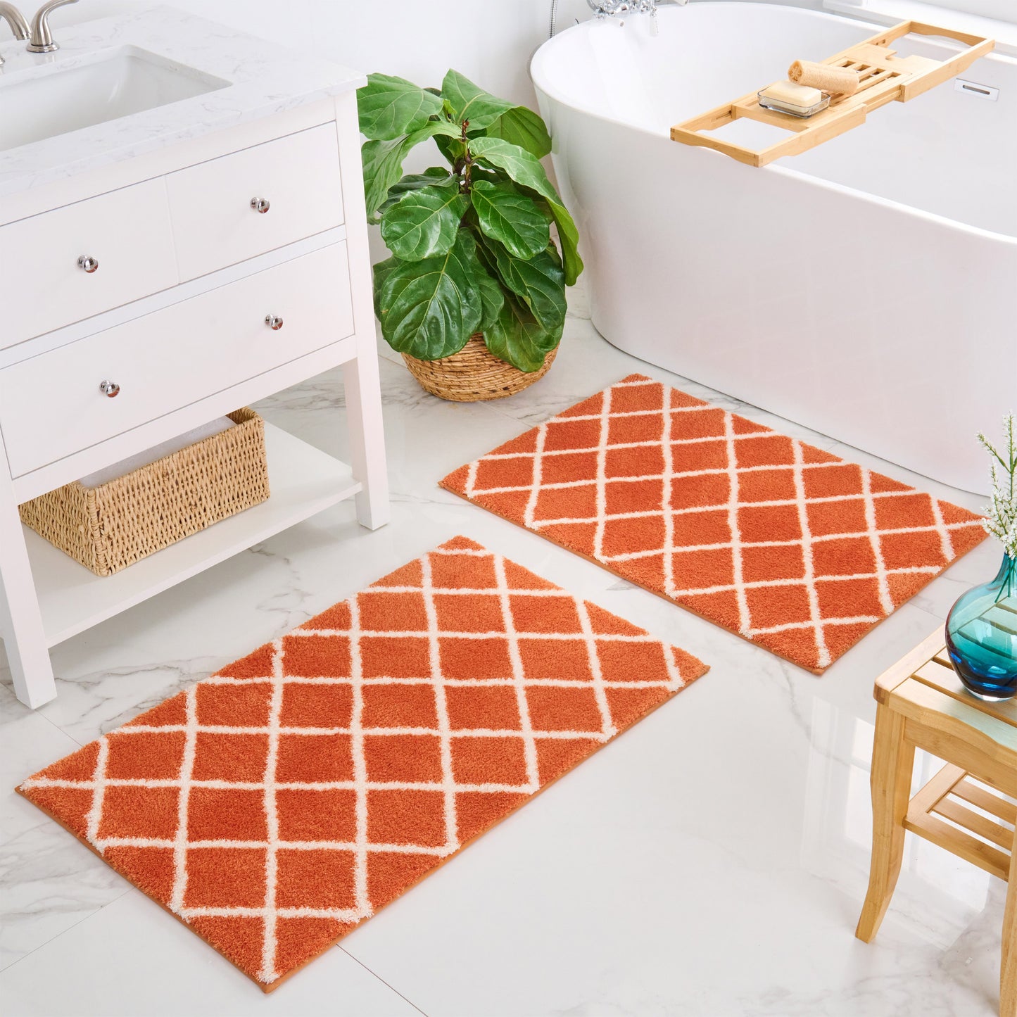 WelHome Printed Bath Rugs, 2-pack