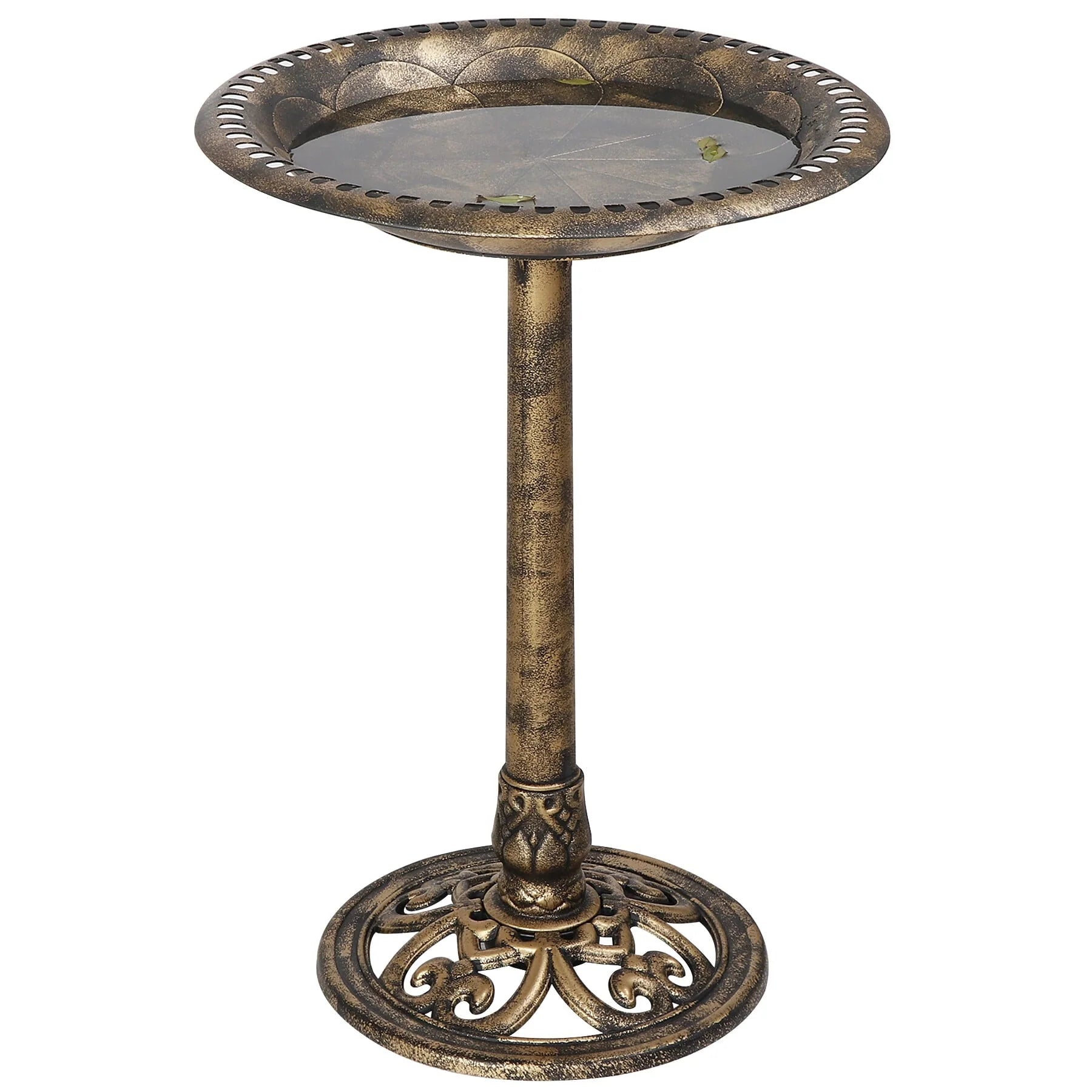 HomGarden 28" Vintage Bird Bath Antique Green Birdbath Outdoor Garden Backyard Dcor