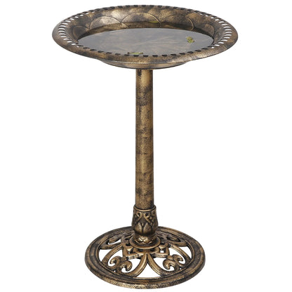 HomGarden 28" Vintage Bird Bath Antique Green Birdbath Outdoor Garden Backyard Dcor