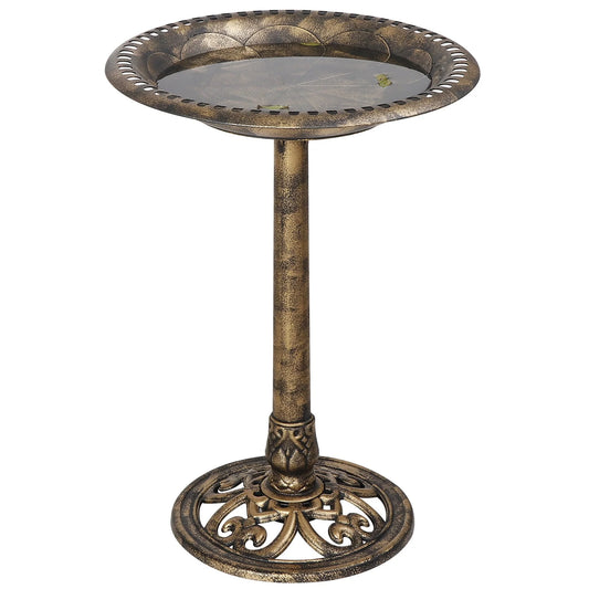HomGarden 28" Vintage Bird Bath Antique Green Birdbath Outdoor Garden Backyard Dcor