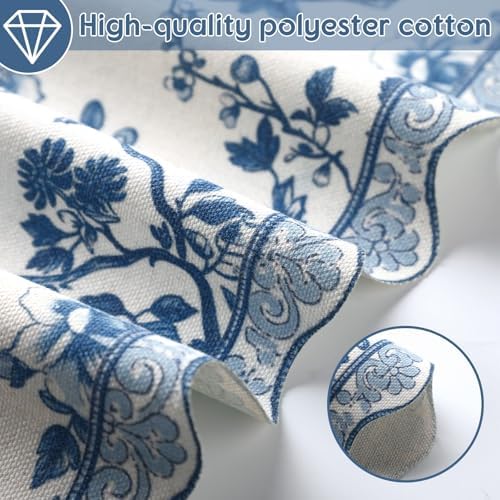 HunnmingRe Blue Floral Placemats Set of 4 12x18 Inch Chinoiserie Vintage Country Spring Placemats Washable Rustic Table Decoration for Kitchen Dining Restaurant Picnic Home Party Decor