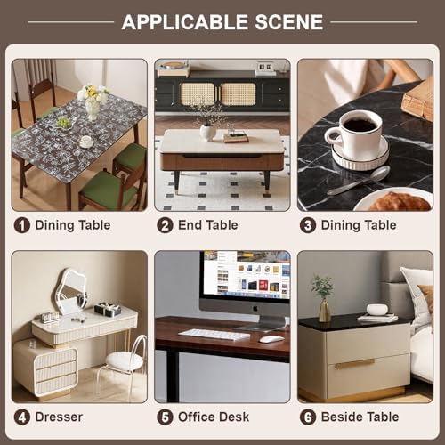 Warmstar Floral Table Protector 24 x 48 Inch, 1.5mm Thick Plastic Table Cover, Waterproof Dining Tabletop Protector Rectangle Vinyl Tablecloth PVC Desk Pad Mat for Kitchen, Wooden Table
