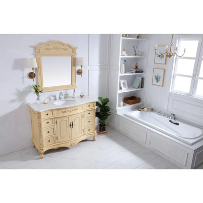 Elegant Decor Danville 48" Single Marble Top Bathroom Vanity in Light Beige
