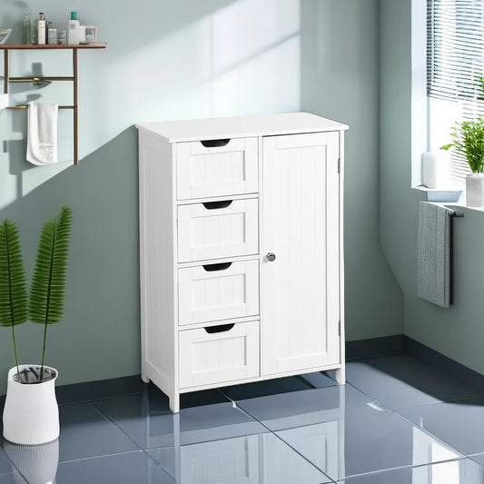 Swonuk 4-Drawer Wood Chest of Drawers, Modern Storage Cabinet for Bathroom, Closet, Entryway, Hallway, Nursery