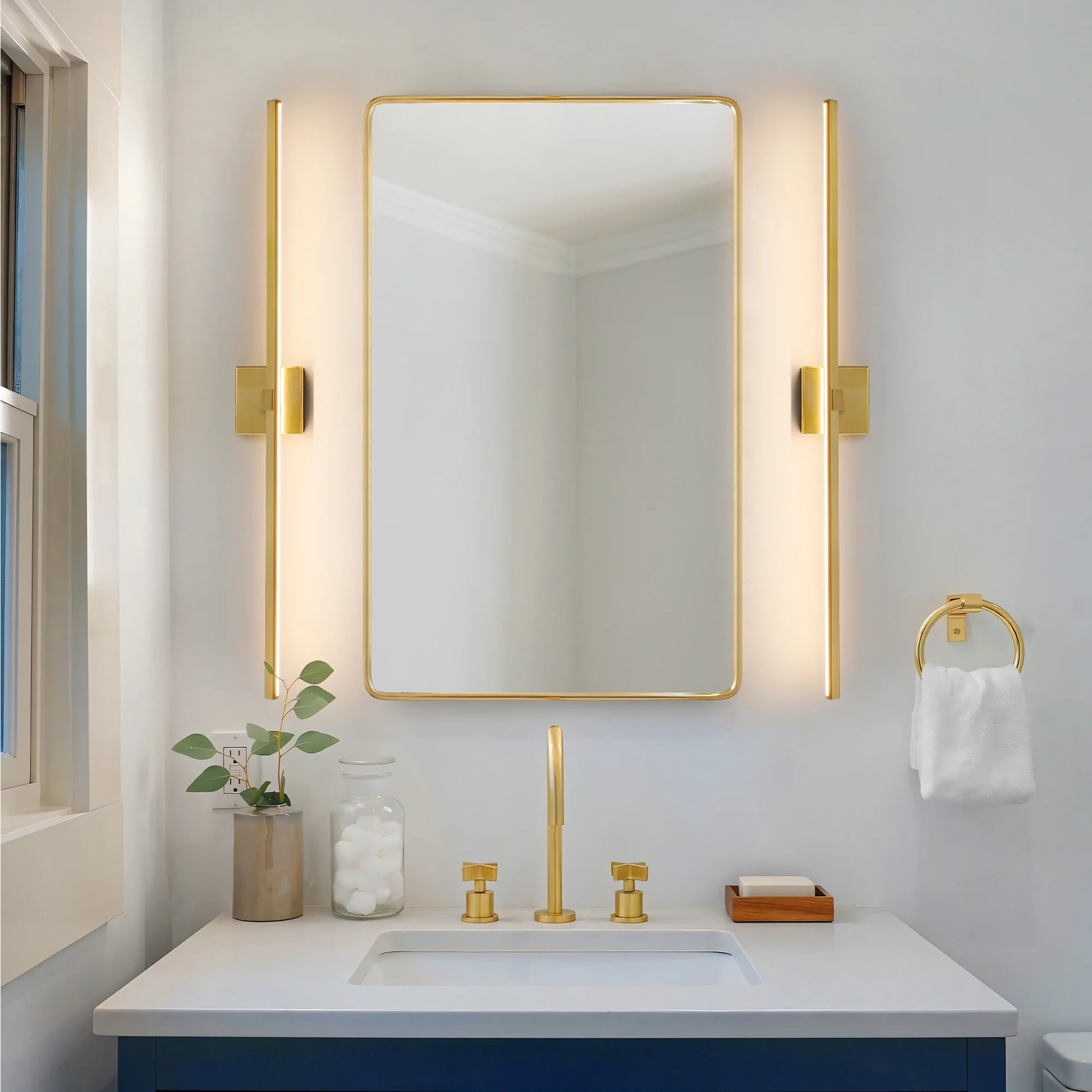 Modern Vanity Lighting Fixtures 39 Inch Bathroom Vanity Lights Over Mirror Wall Sconce for Bathroom Gold Warm Lighting Bath Wall Sconce